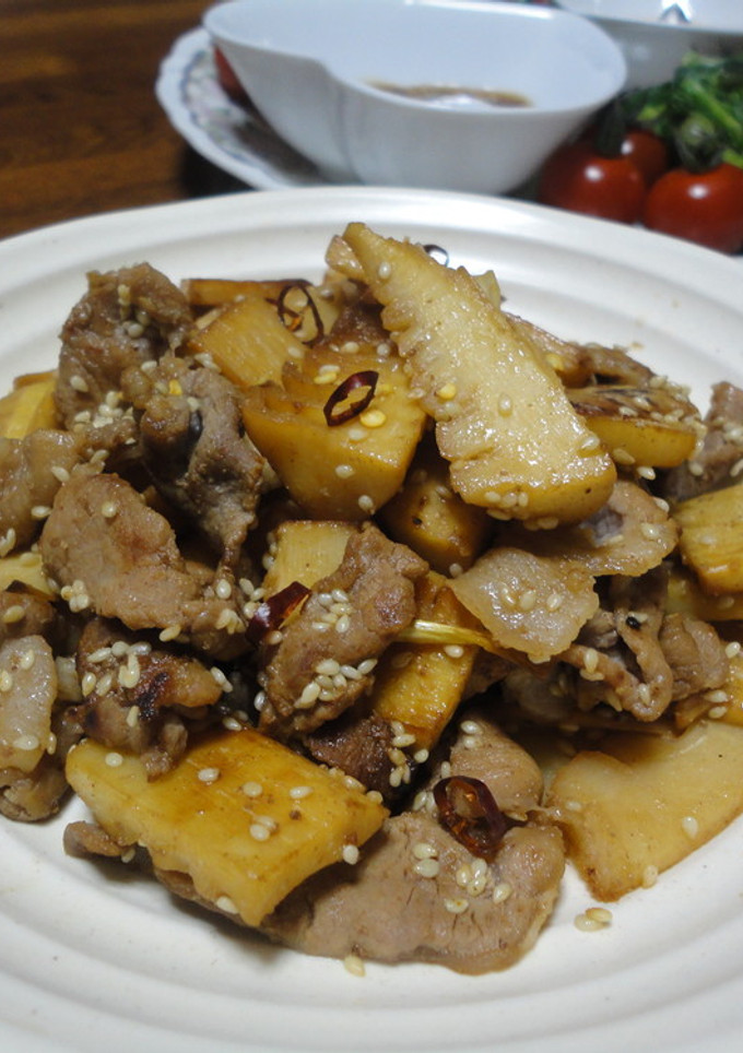 ごまたっぷり☆筍と豚肉の簡単炒め♪-レシピのメイン写真