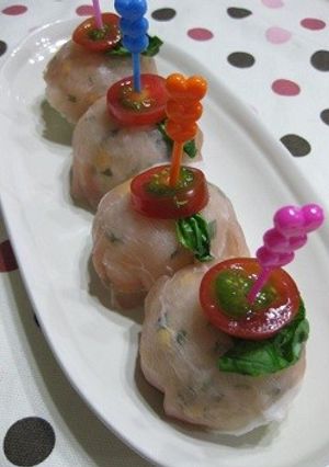 生ハム巻バジルチーズおにぎり-レシピのメイン写真