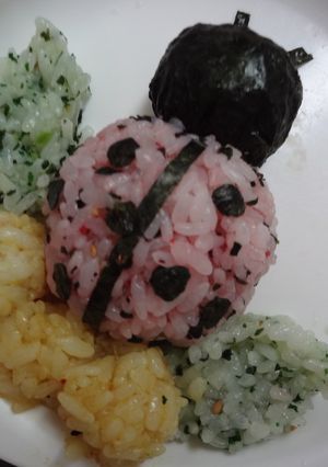 てんとう虫のデコおにぎり！-レシピのメイン写真