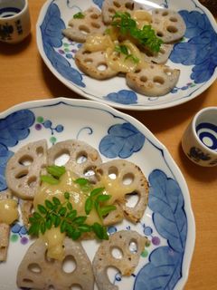 レンコンの田楽白味噌かけ-レシピのメイン写真