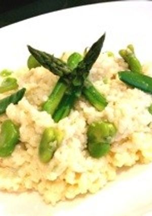 そら豆とアスパラのチーズリゾット-レシピのメイン写真