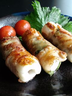 梅しそ入りちくわの肉巻き-レシピのメイン写真