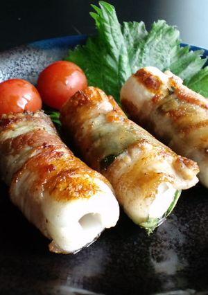 梅しそ入りちくわの肉巻き-レシピのメイン写真