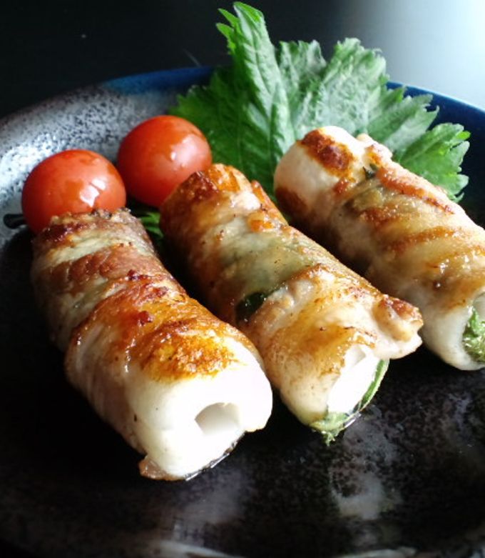 梅しそ入りちくわの肉巻き-レシピのメイン写真