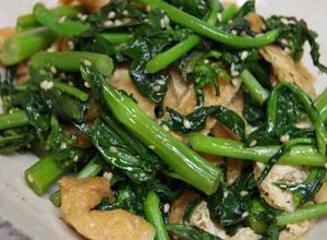 のらぼう菜と油揚げの炒め物（小松菜でも）-レシピのメイン写真