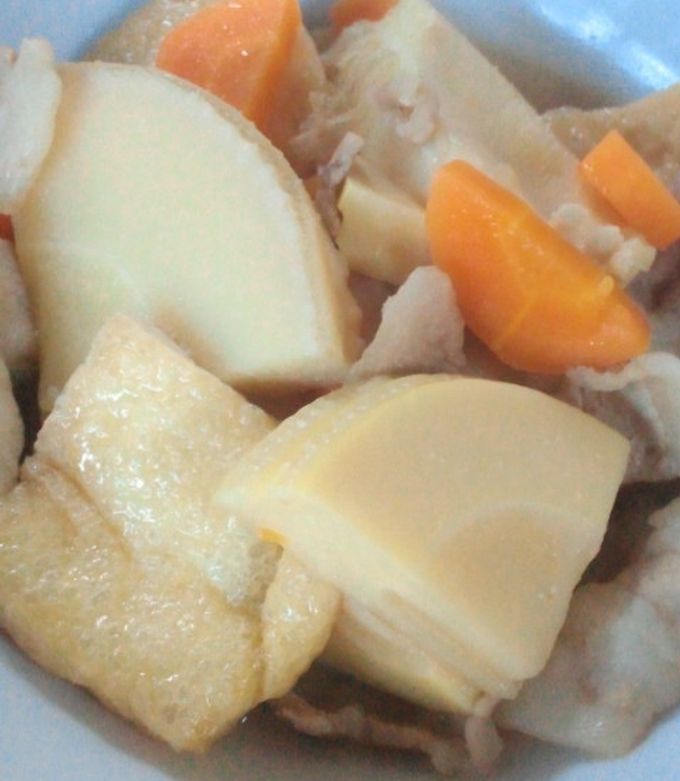 豚肉とタケノコと油揚げの煮物-レシピのメイン写真