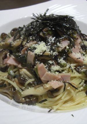 野沢菜ときのこの和風パスタ-レシピのメイン写真