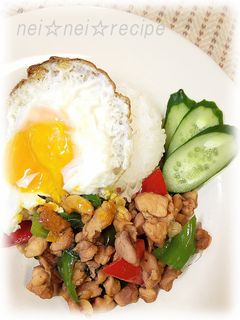 タイ飯・ガパオ☆鶏のバジル炒めご飯-レシピのメイン写真