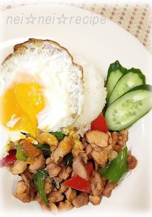 タイ飯・ガパオ☆鶏のバジル炒めご飯-レシピのメイン写真