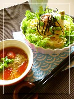 ツナ×トマト×大根おろしの和風つけパスタ-レシピのメイン写真