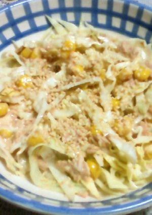 コーンツナマヨ醤油千切りキャベツサラダ-レシピのメイン写真