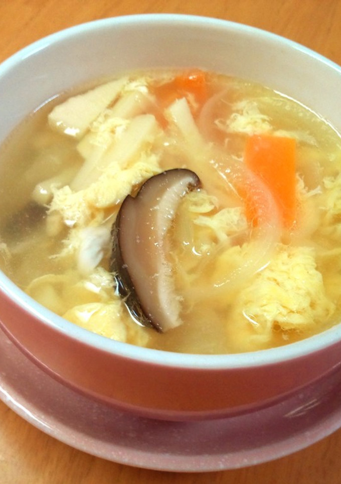 筍と野菜のかきたま中華スープ-レシピのメイン写真