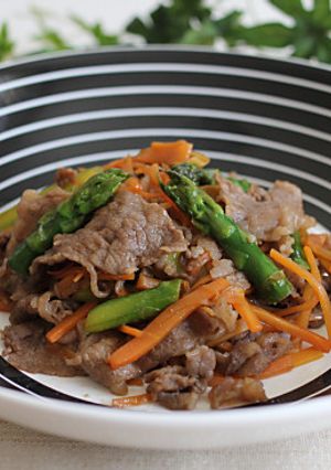 簡単!ご飯が進む!牛肉とアスパラ炒め-レシピのメイン写真