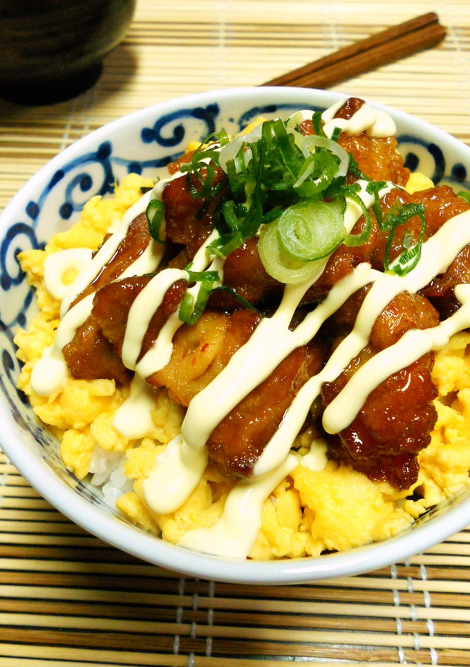 鶏からマヨ丼☆残った唐揚げリメイクにも♬-レシピのメイン写真
