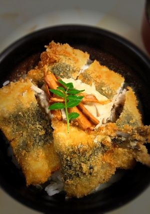 マッシュルームソースのイワシフライ丼-レシピのメイン写真