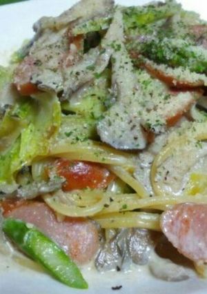 春野菜の簡単クリームチーズパスタ-レシピのメイン写真