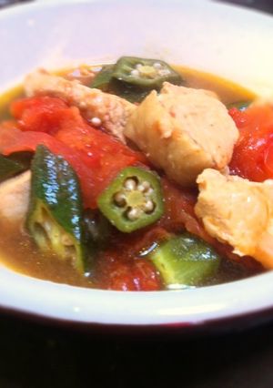 おくらと鶏むね肉のトマト煮込み-レシピのメイン写真