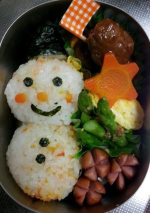 子ども弁当　雪ダルマ-レシピのメイン写真