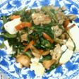 ニラと豚肉と豆腐のにんにく醤油中華風炒め