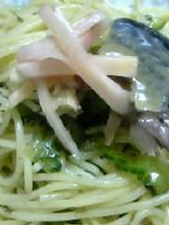 おさかなパスタ サバの味噌煮で-レシピのメイン写真