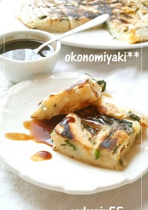 シ-チキンポテトのモチモチお好み焼き-レシピのメイン写真