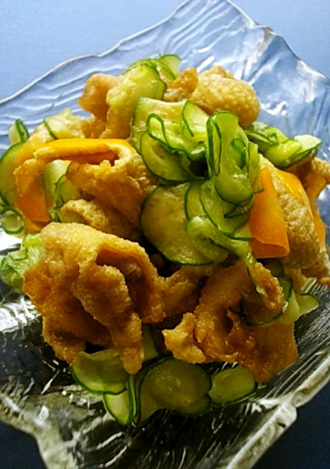 簡単♪鶏皮と胡瓜の酢の物-レシピのメイン写真