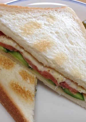 スモークサーモン&きゅうりのホットサンド-レシピのメイン写真