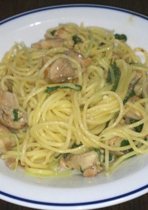 ☆チキンと水菜のオイルパスタ☆-レシピのメイン写真
