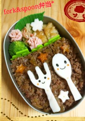 キャラ弁＊ﾌｫｰｸ・ｽﾌﾟｰﾝ弁当＊-レシピのメイン写真