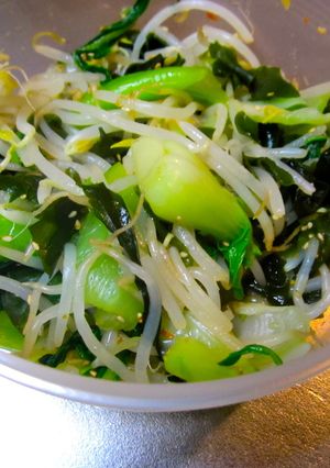 青梗菜ともやしの胡麻豆板醤和え-レシピのメイン写真