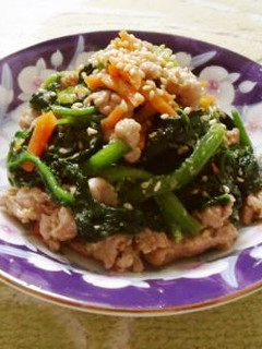 ごまたっぷり☆ほうれん草と豚肉の炒め和え-レシピのメイン写真