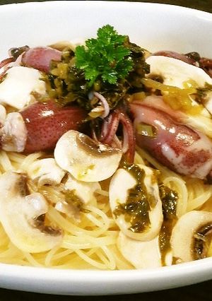 ホタルイカと葉山葵醤油漬けの冷製パスタ-レシピのメイン写真