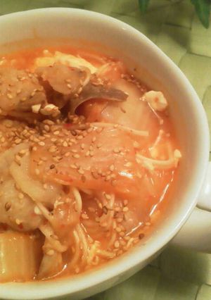 * そうめん入り豚キムチスープ *-レシピのメイン写真