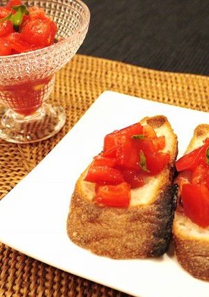 簡単★トマトの塩麹ブルスケッタ　-レシピのメイン写真