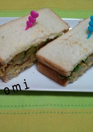 ｷｬﾍﾞ玉&ｱﾎﾞのｻﾝﾄﾞｲｯﾁ-レシピのメイン写真