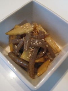 簡単!筍とこんにゃくきんぴら炒め煮-レシピのメイン写真
