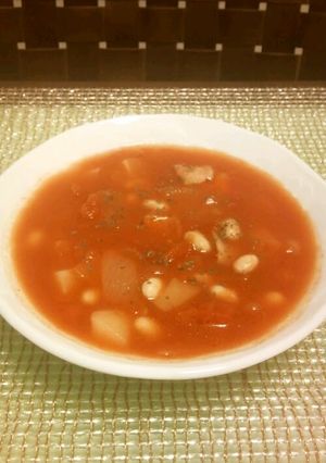 簡単ヘルシー!野菜たっぷりトマトスープ-レシピのメイン写真