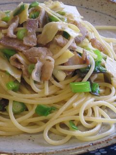 たけのこの姫皮と豚バラのパスタ-レシピのメイン写真