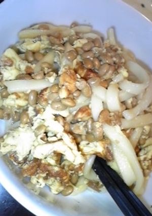 納豆エッグ蒸しうどん-レシピのメイン写真