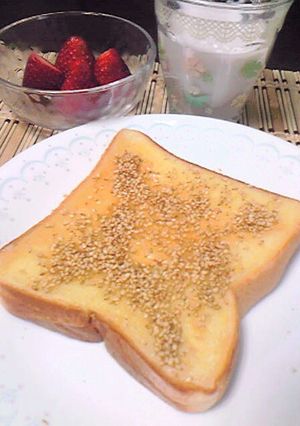 ゴマとクレソルの☆やみつきトースト-レシピのメイン写真