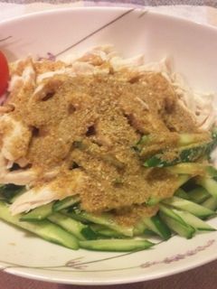 鶏ささみときゅうりのからしゴマ和え-レシピのメイン写真