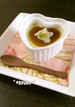 抹茶と白ココアの豆乳プリン*゜-レシピのメイン写真