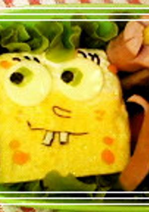 玉子焼きが変身♪スポンジボブ♪キャラ弁-レシピのメイン写真