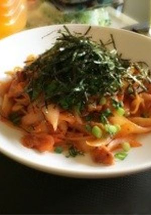 ボリューム満点♪豚キムチパスタ-レシピのメイン写真
