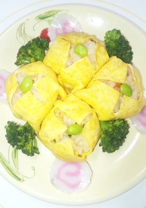 茶巾風おにぎり-レシピのメイン写真