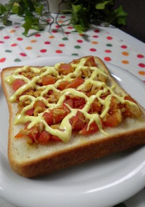 ＊カレー風味なツナとトマトのトースト＊-レシピのメイン写真