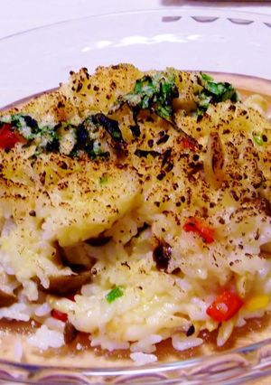 冷ご飯で簡単☆キノコの焼きリゾット-レシピのメイン写真