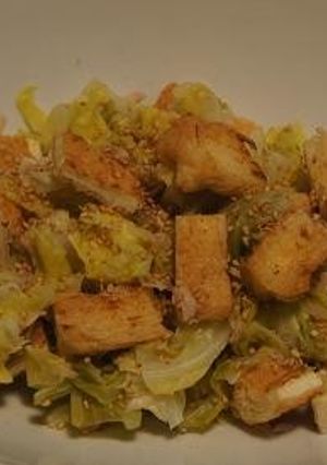 春キャベツ＆油揚げ＆ツナの酢の物-レシピのメイン写真