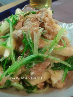 水菜と油揚げのツナ梅おひたし-レシピのメイン写真