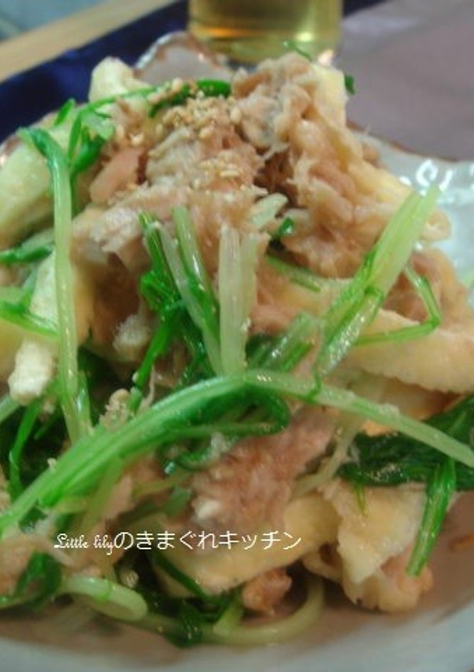 水菜と油揚げのツナ梅おひたし-レシピのメイン写真